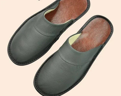 Slip-On-Hausschuhe aus Leder für Herren