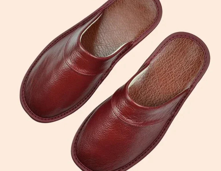 Slip-On-Hausschuhe aus Leder für Herren