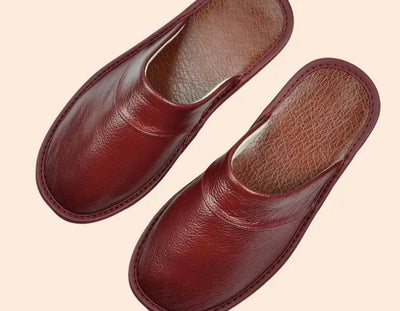 Slip-On-Hausschuhe aus Leder für Herren