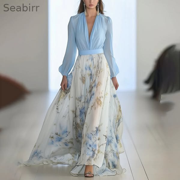Kara | Ein-Schulter Mesh Maxikleid