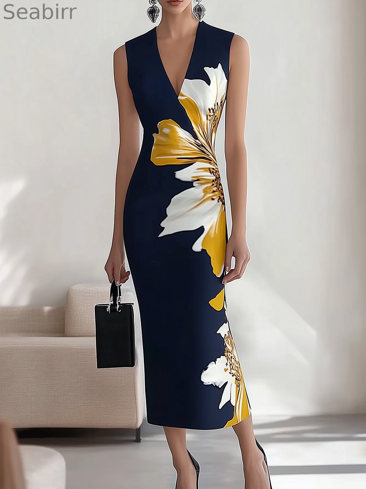 Kara | Ein-Schulter Mesh Maxikleid