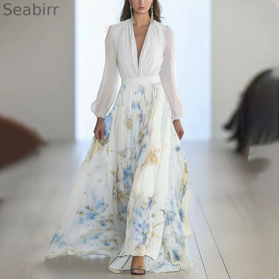 Kara | Ein-Schulter Mesh Maxikleid