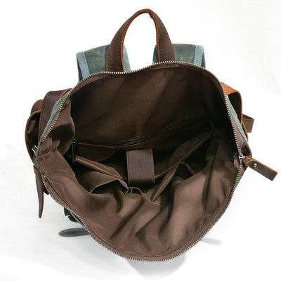 MARSEILLE | Rolltop-Rucksack aus wachsbeschichtetem Segeltuch