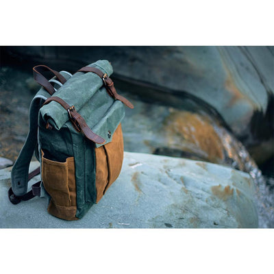 MARSEILLE | Rolltop-Rucksack aus wachsbeschichtetem Segeltuch