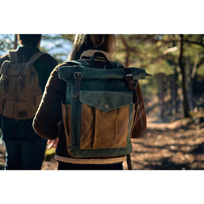 MARSEILLE | Rolltop-Rucksack aus wachsbeschichtetem Segeltuch