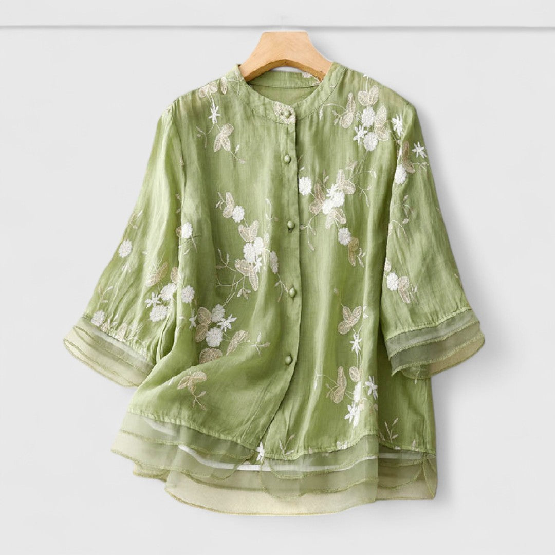 Maisie | Blumenbluse aus Premium-Materialien