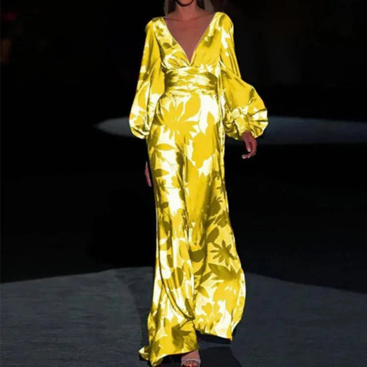 Yarissa - Modisches Midikleid mit V-Ausschnitt und eleganter Silhouette