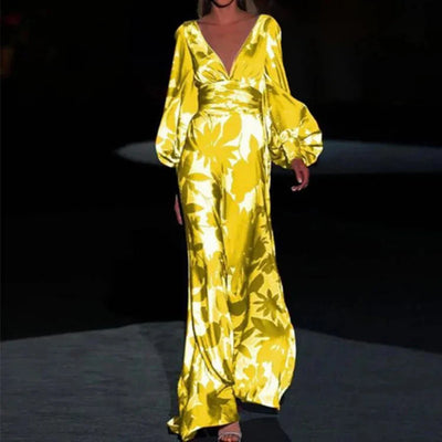 Yarissa - Modisches Midikleid mit V-Ausschnitt und eleganter Silhouette