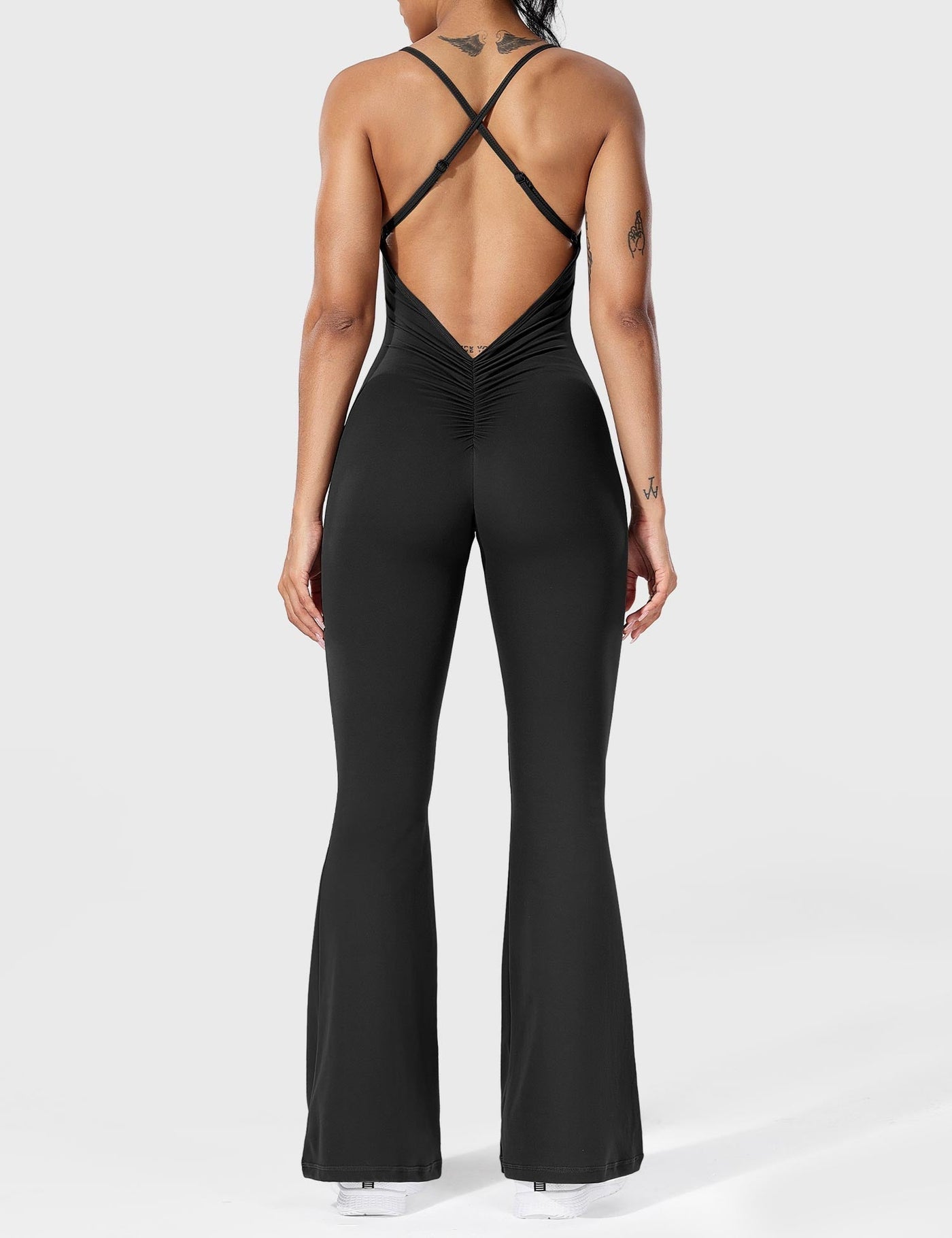 Serafina | Backless Flare Jumpsuit mit verstellbaren Trägern