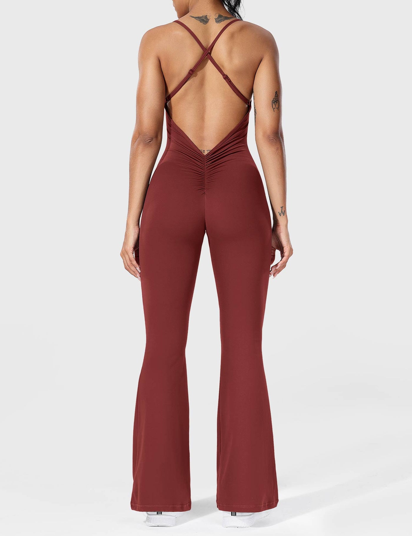 Serafina | Backless Flare Jumpsuit mit verstellbaren Trägern