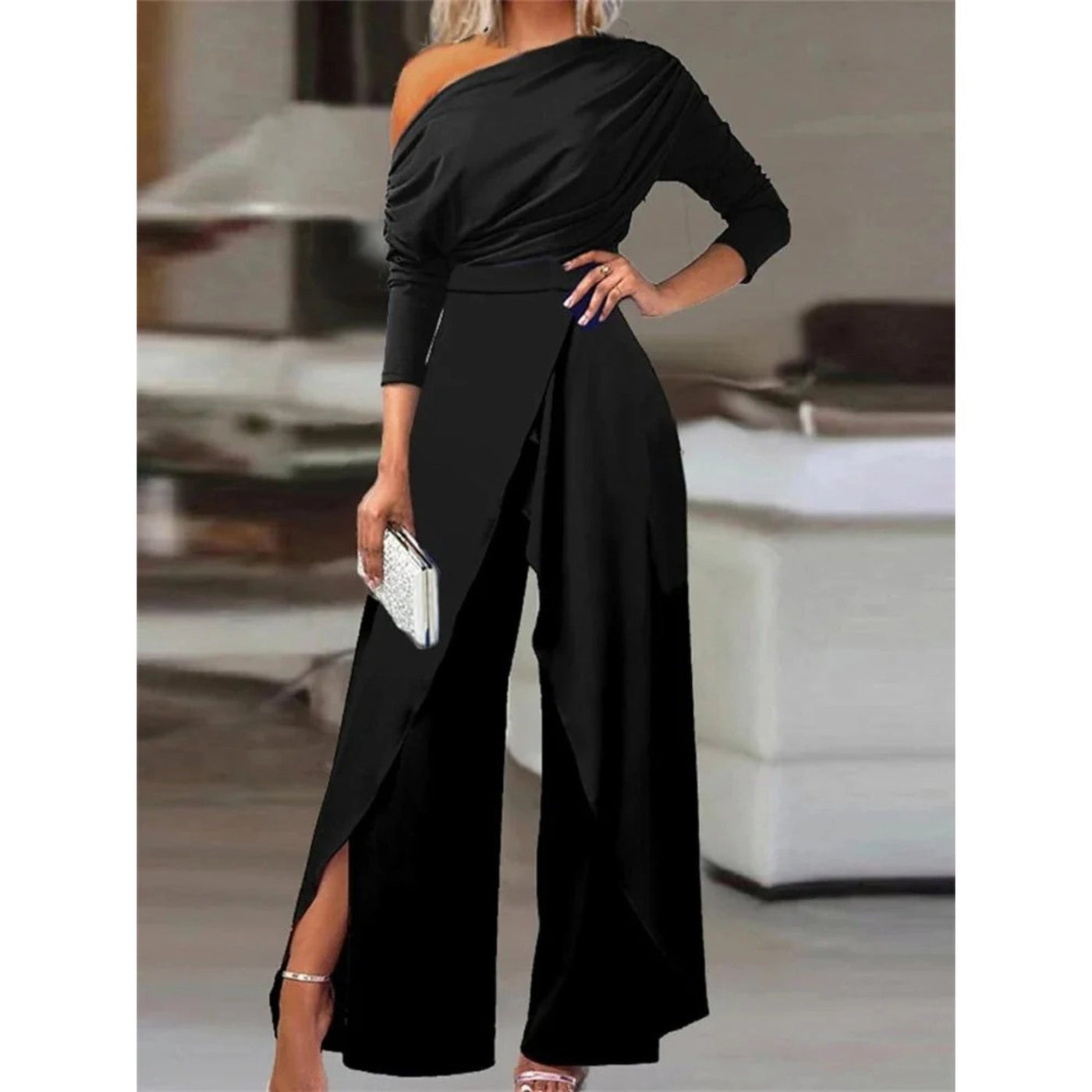Zaneta – Eleganter Ein-Schulter-Jumpsuit