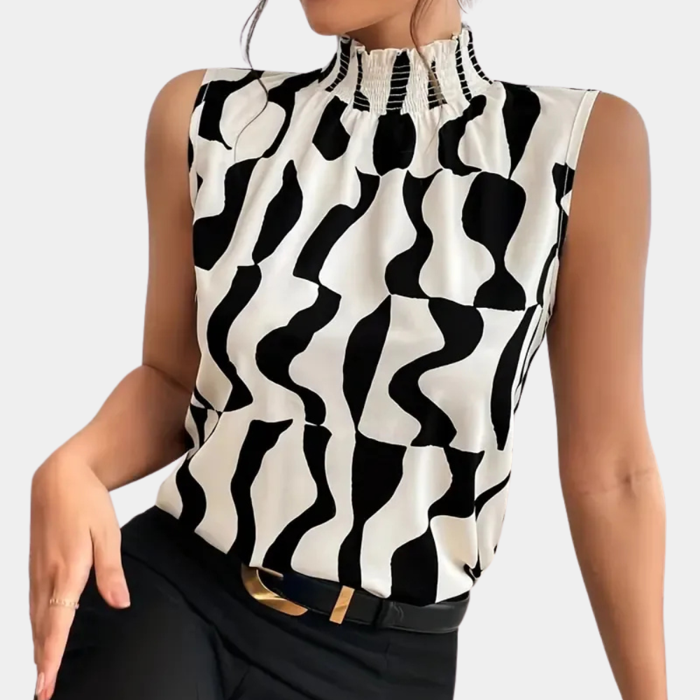 GABRIELLE | Anspruchsvolles T-Shirt mit hohem Kragen